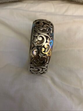 Silver Filigree Women's Bangle Bracelet